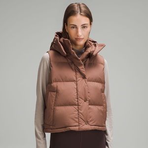 NWT Lululemon Roasted Brown Wunder Puff Cropped Vest, size 6 | NWT